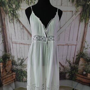 Boho Style Button Front Dress with Crochet Embellishments